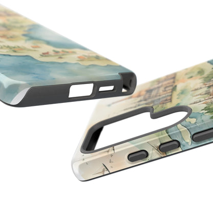 Hard Phone Case — Watercolor Fantasy Map Castle Design