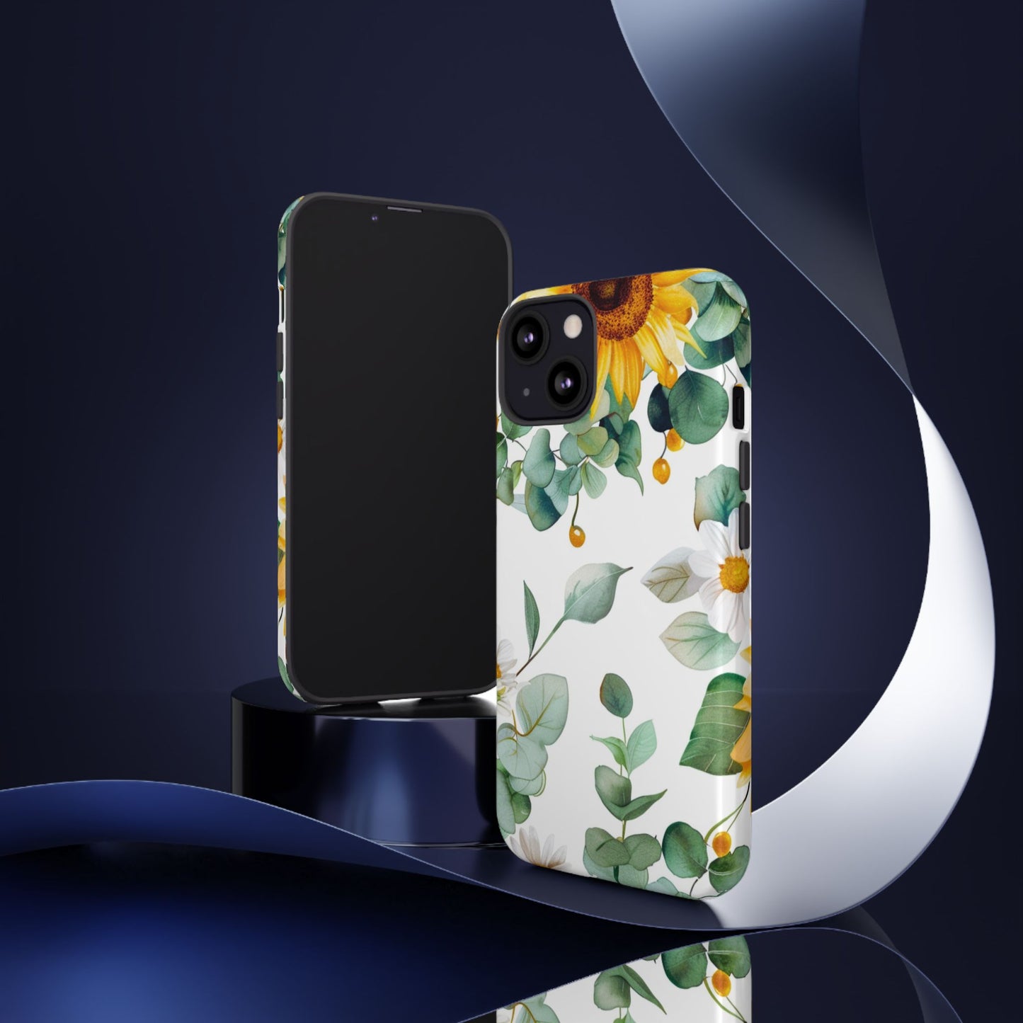Sunflower & Eucalyptus Tough Phone Case — Protective Floral iPhone Case