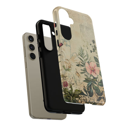 Floral Vintage Tough Case – Botanical Protective Phone Cover,Plants Lovers