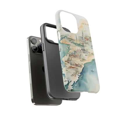 Hard Phone Case — Watercolor Fantasy Map Castle Design