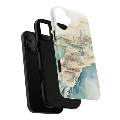 Hard Phone Case — Watercolor Fantasy Map Castle Design