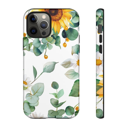 Sunflower & Eucalyptus Tough Phone Case — Protective Floral iPhone Case