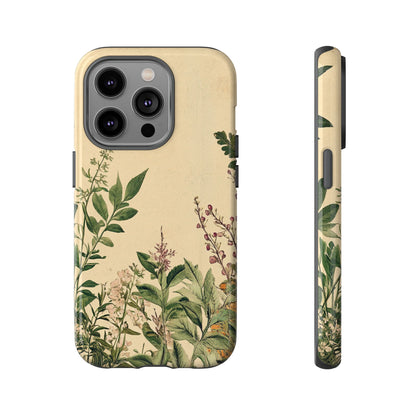 Floral Vintage Tough Case – Botanical Protective Phone Cover,Plants Lovers