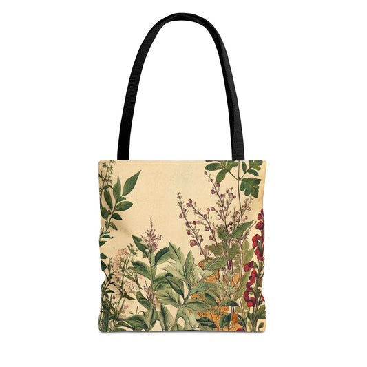 Floral Vintage Botanical Tote Bag – All-Over Print Garden Shopper