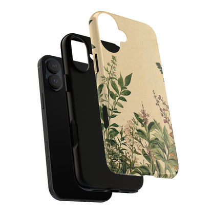Floral Vintage Tough Case – Botanical Protective Phone Cover,Plants Lovers