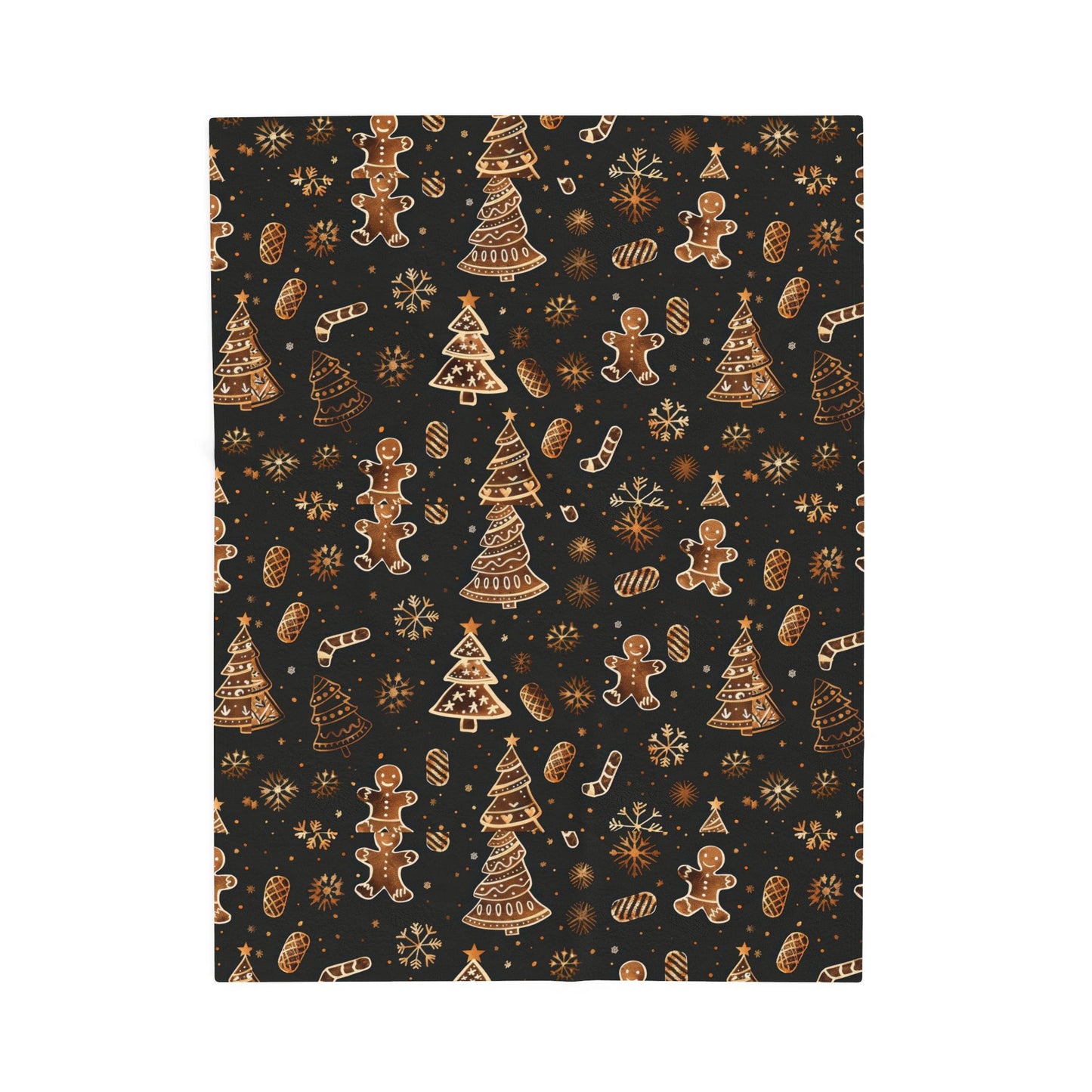 Cozy Winter Holiday Plush Blanket Black And Gold Color. A Perfect Gift For Christmas Days.