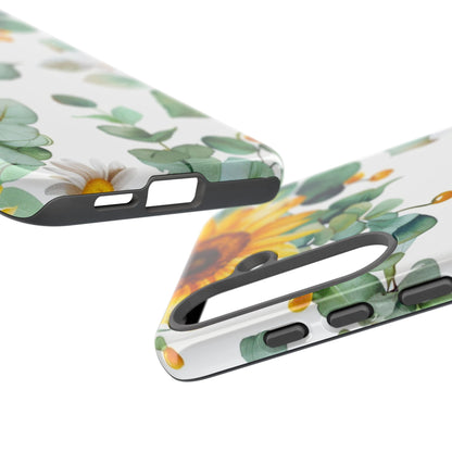 Sunflower & Eucalyptus Tough Phone Case — Protective Floral iPhone Case