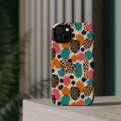 Leopard Splash Magnetic Impact Phone Case — Colorful Abstract Animal Print