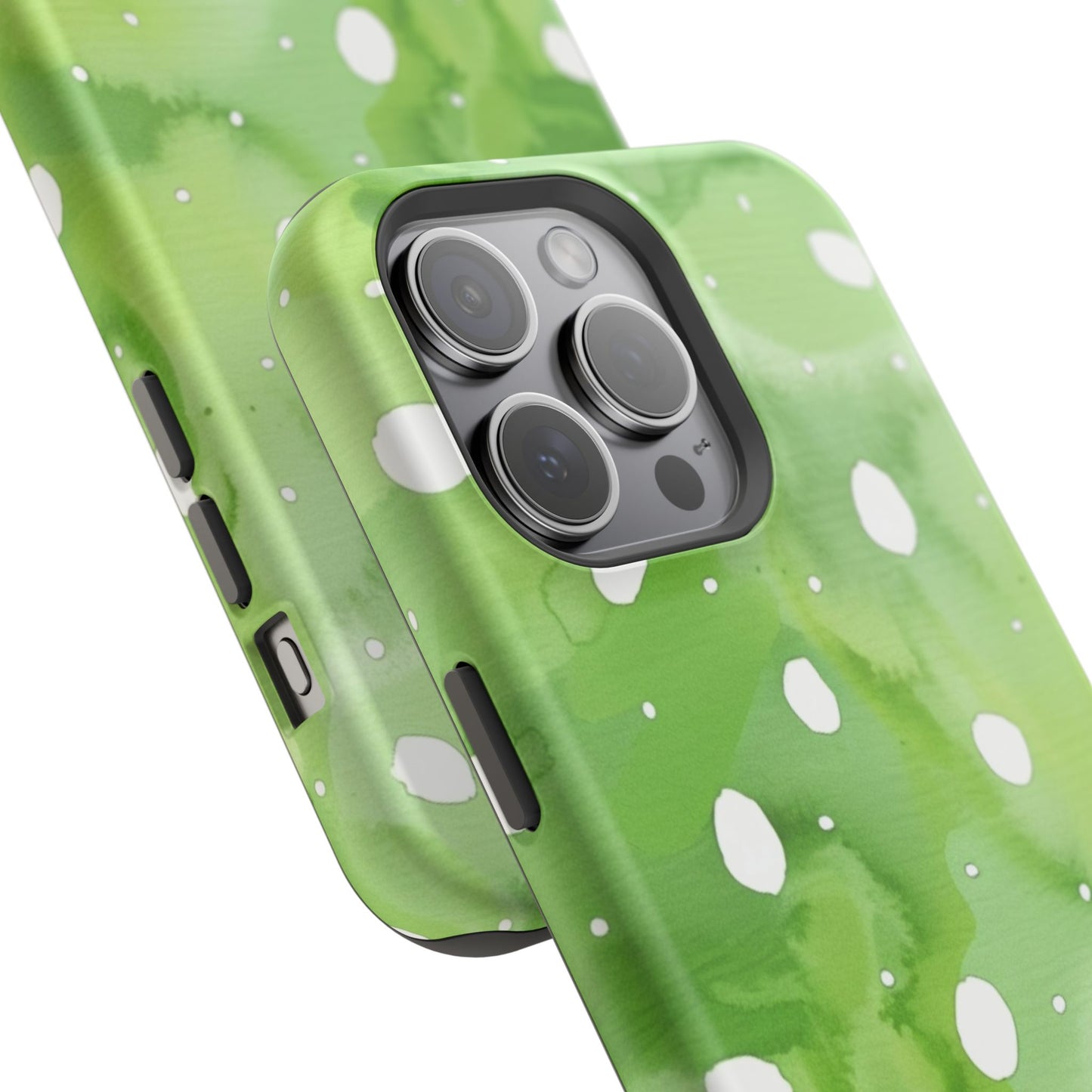 Green Watercolor Polka Dot Magnetic Impact Phone Case