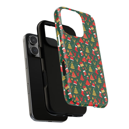 Christmas Tough Magnetic Phone Case | Festive Holiday Accessory | Cute Santa & Tree Design, Gift for Him/Her, Seasonal Tech