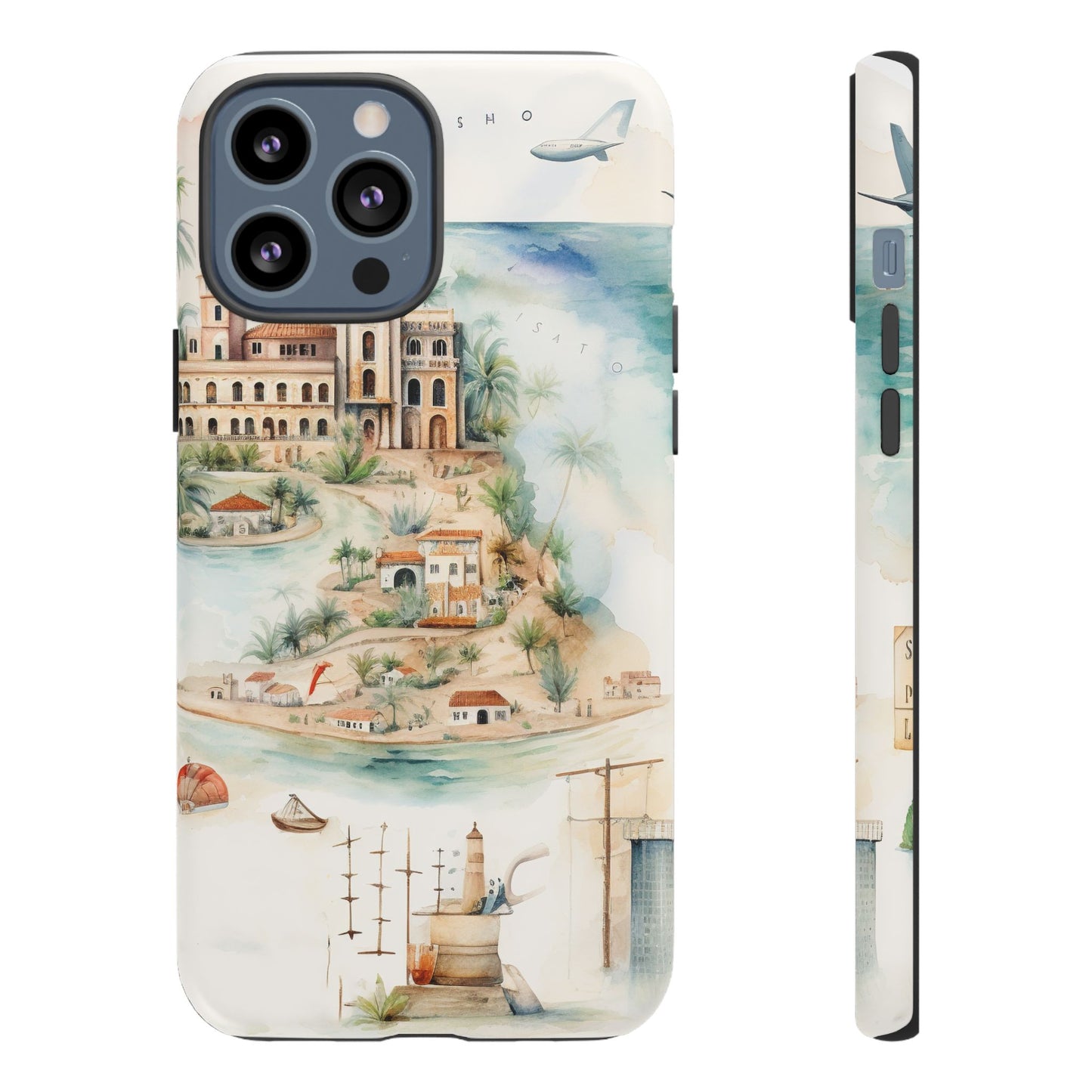 Hard Phone Case — Watercolor Fantasy Map Castle Design