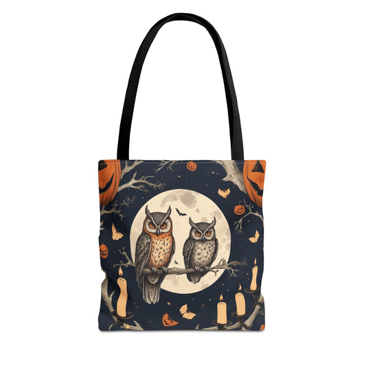 Halloween Owl Tote Bag | Spooky Owl Carryall for Fall | Perfect for Trick-or-Treating, Autumn Outings, Everyday Use, Gifts