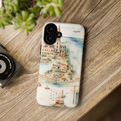 Hard Phone Case — Watercolor Fantasy Map Castle Design