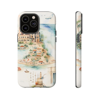 Hard Phone Case — Watercolor Fantasy Map Castle Design