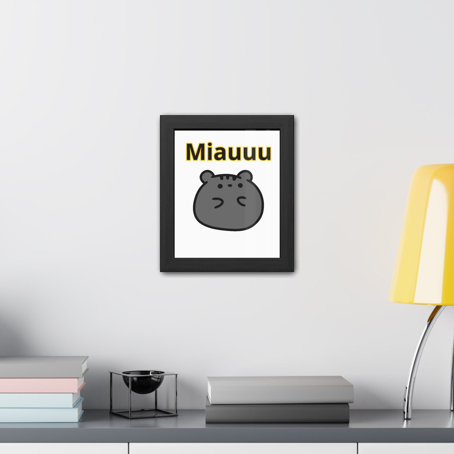 Cat Vibes Framed Poster, Relaxation Wall Art, Home Decor, Gift for Friends, for animal lovers