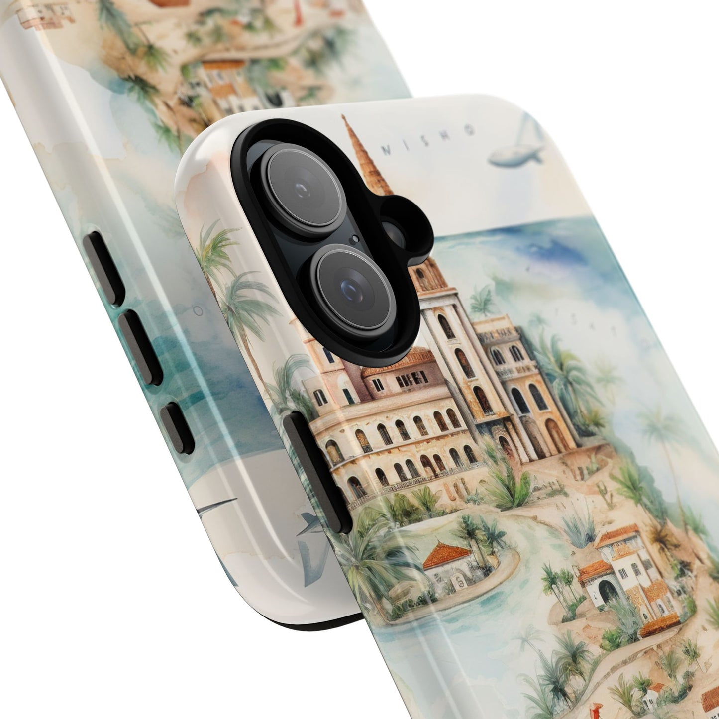 Hard Phone Case — Watercolor Fantasy Map Castle Design