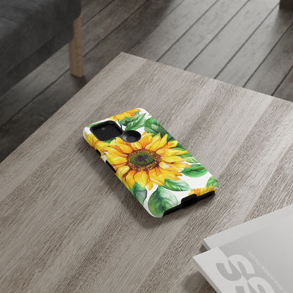 Sunflower Tough Phone Case — Bright Floral Protective Cover