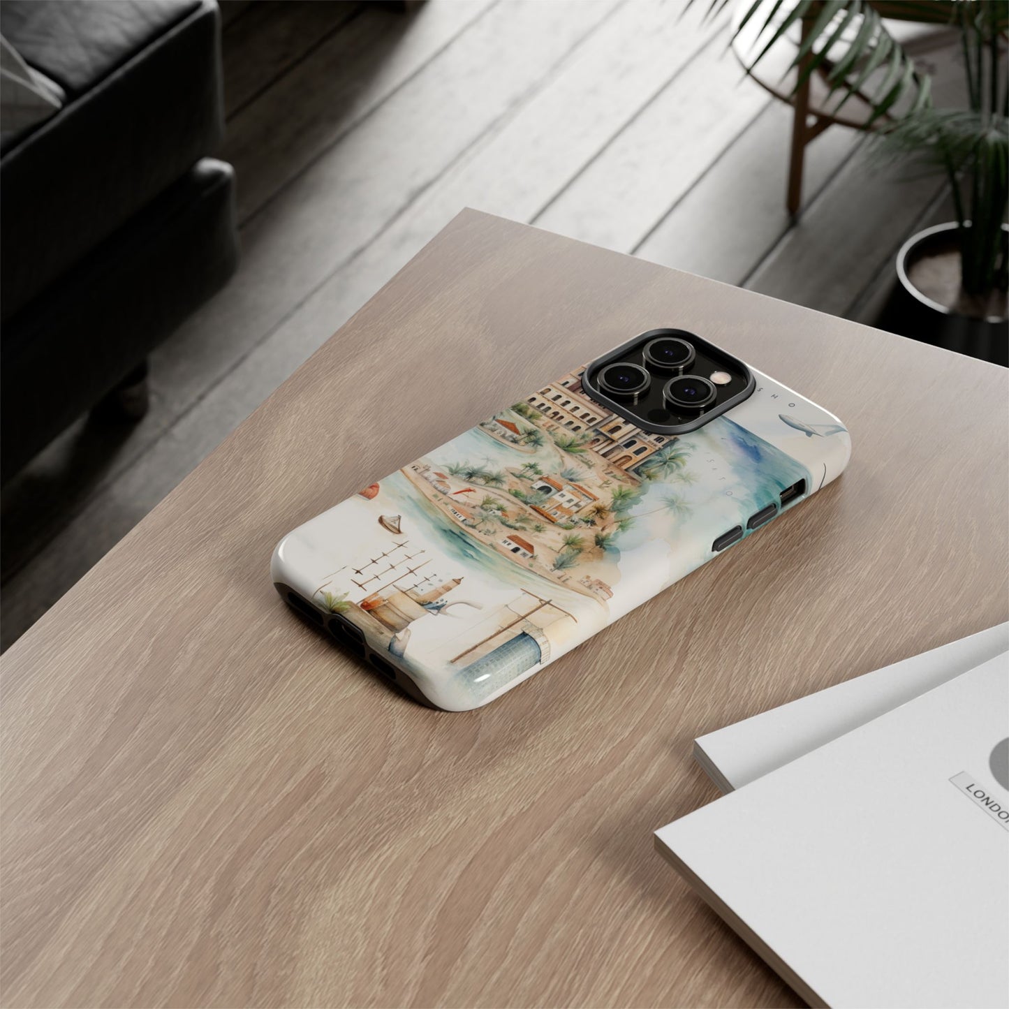 Hard Phone Case — Watercolor Fantasy Map Castle Design