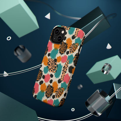 Leopard Splash Magnetic Impact Phone Case — Colorful Abstract Animal Print