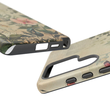 Floral Vintage Tough Case – Botanical Protective Phone Cover,Plants Lovers