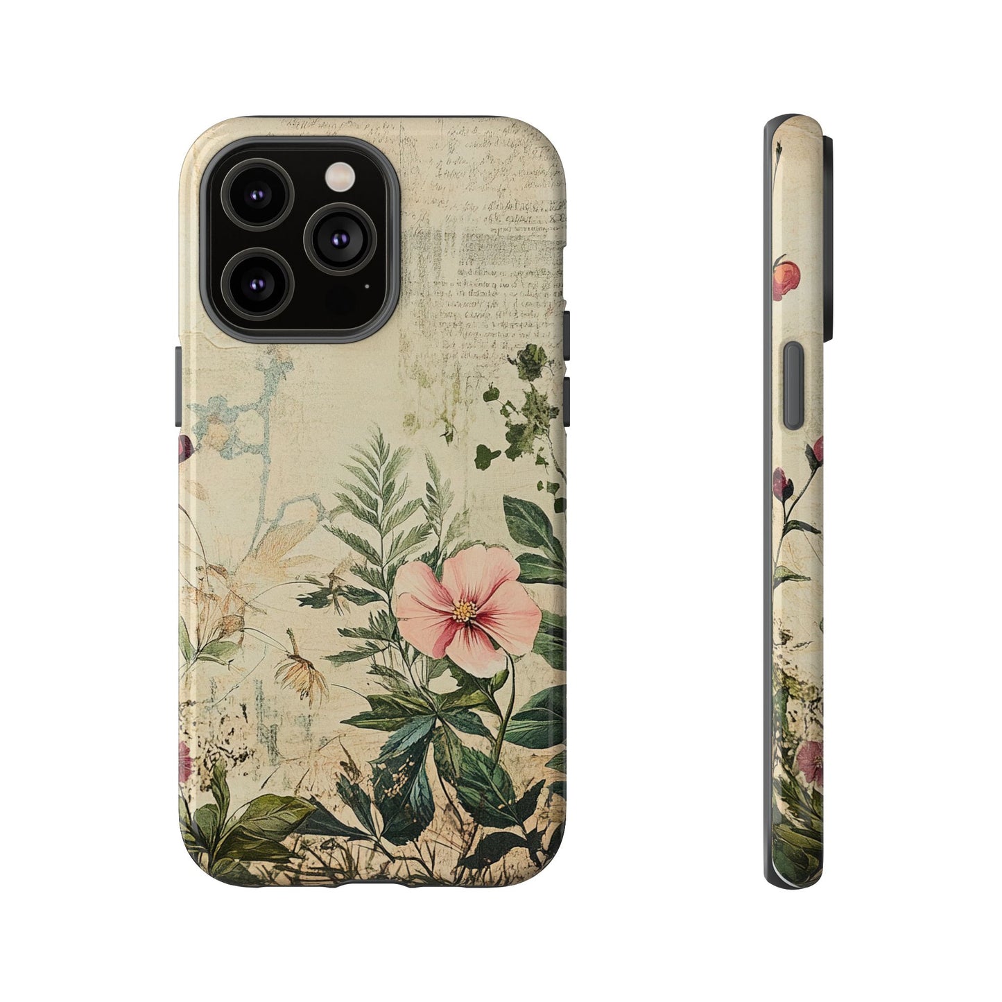 Floral Vintage Tough Case – Botanical Protective Phone Cover,Plants Lovers