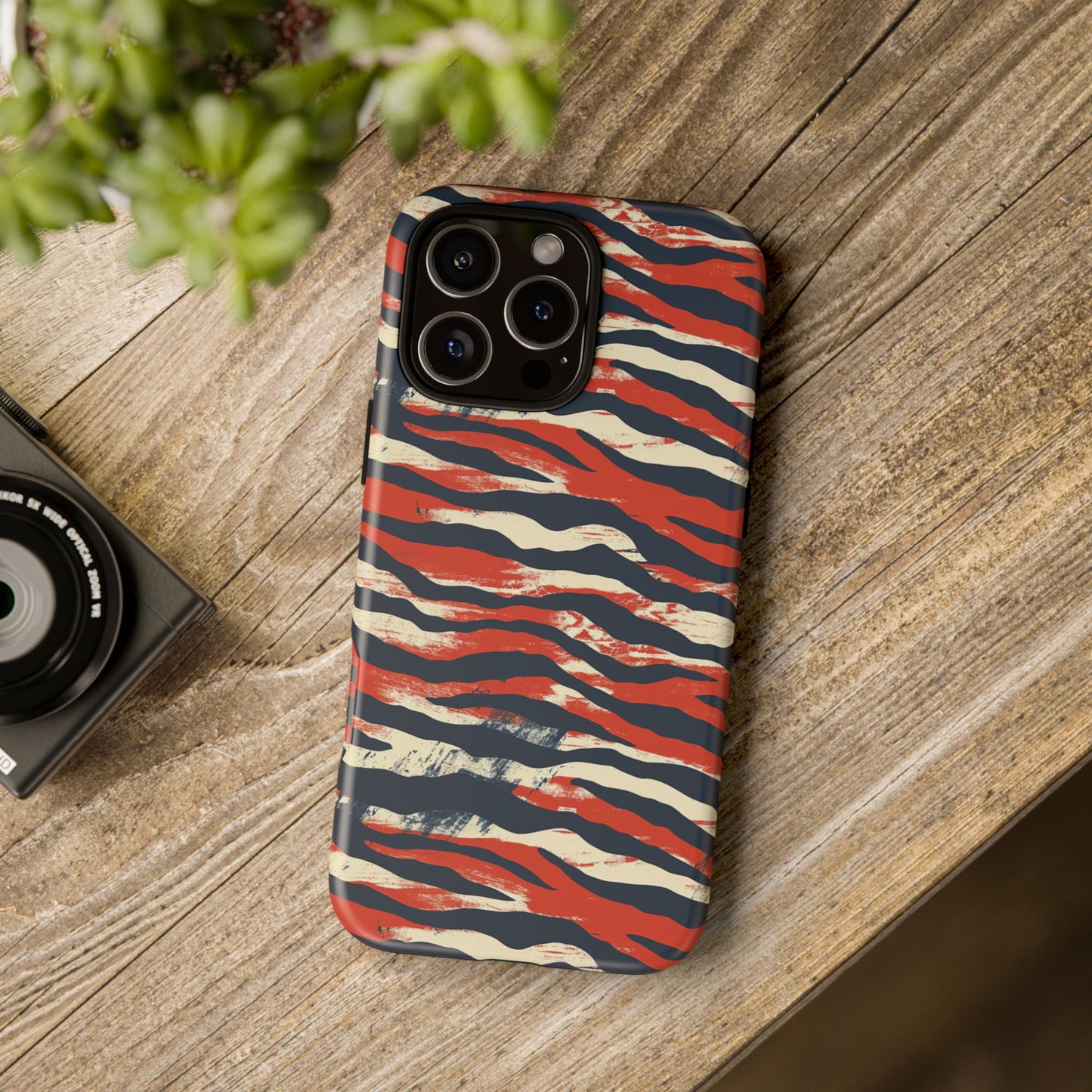 Patriotic Red White Blue Zebra Phone Case,Africa Pattern
