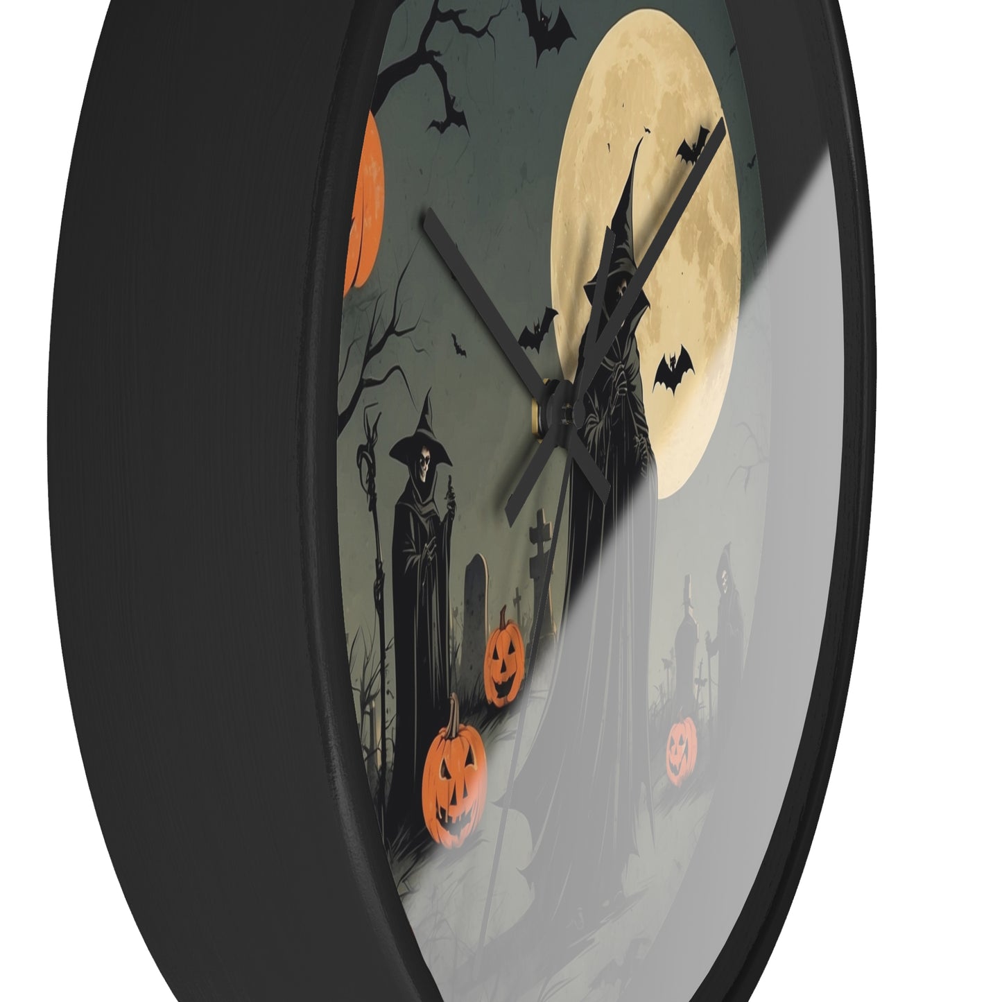Spooky Halloween Wall Clock, Halloween Decor, Witch Clock, Pumpkin Wall Art, Haunted House Decoration, Fall Home Decor