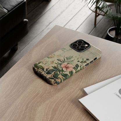 Floral Vintage Tough Case – Botanical Protective Phone Cover,Plants Lovers