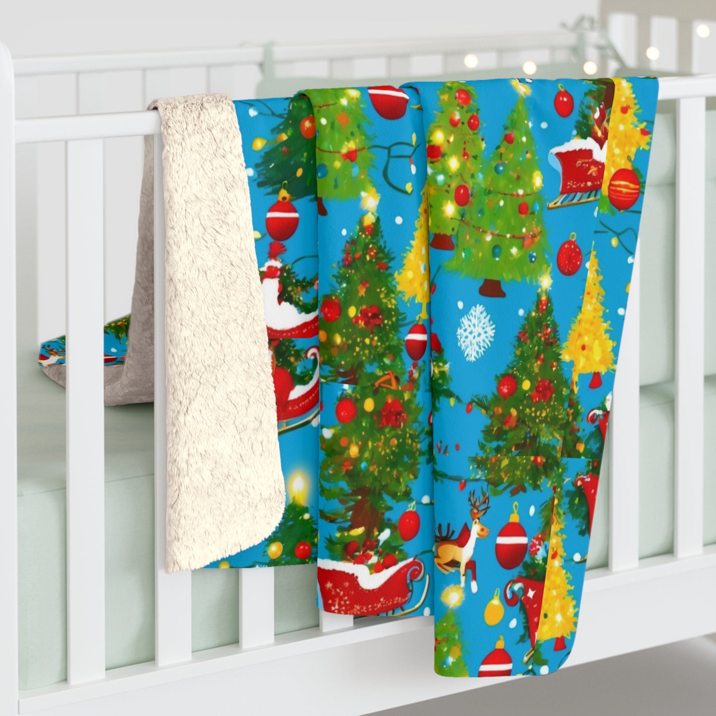 Cozy Christmas Sherpa Blanket, Holiday Decor, Warm Gift, Winter Comfort, Seasonal Throw