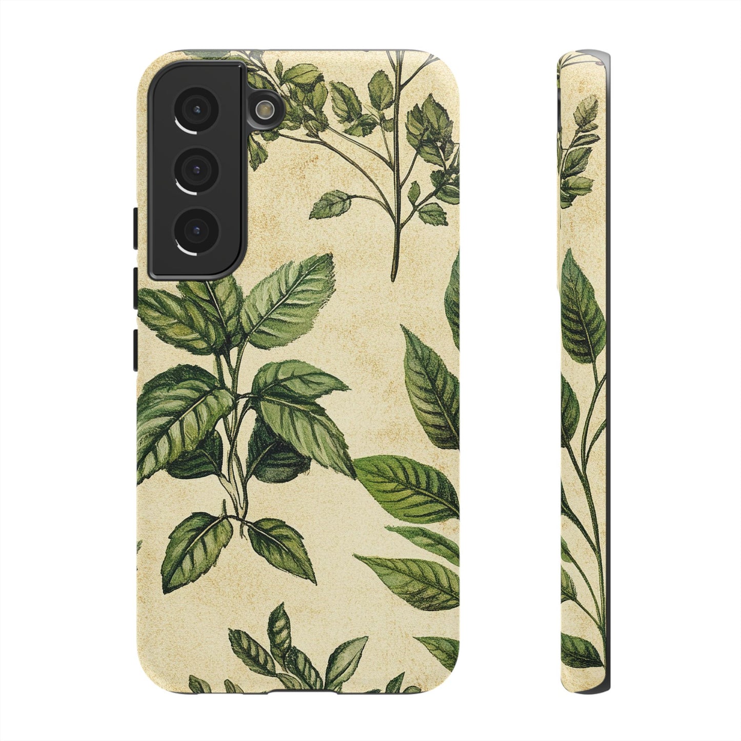 Botanical Leaves Tough Phone Case — Vintage Green Plant Print