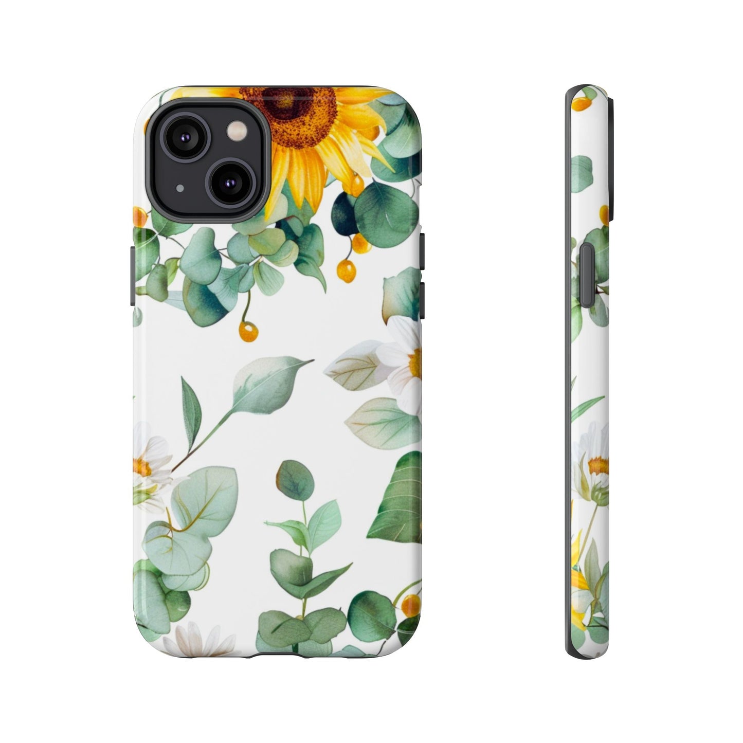 Sunflower & Eucalyptus Tough Phone Case — Protective Floral iPhone Case