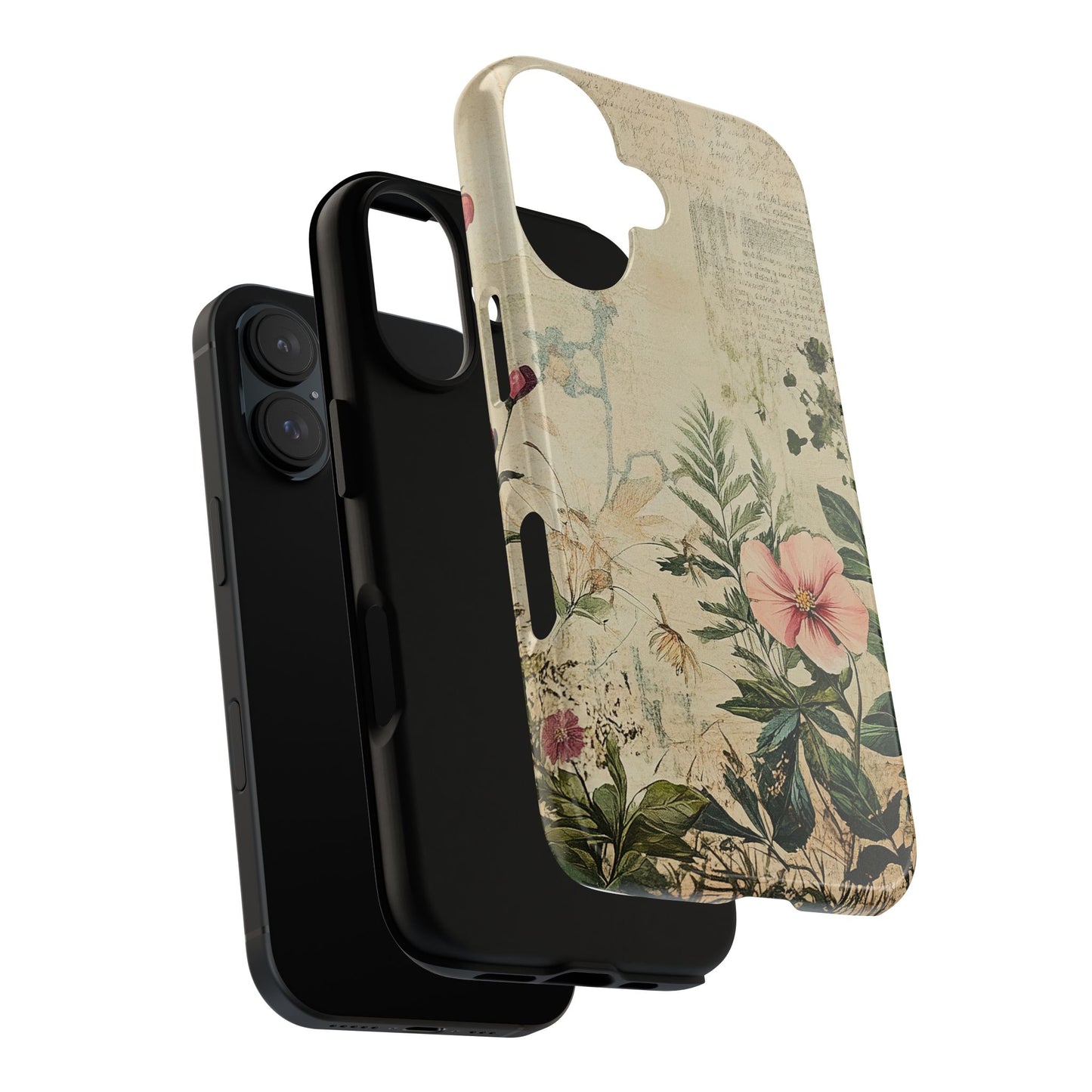Floral Vintage Tough Case – Botanical Protective Phone Cover,Plants Lovers
