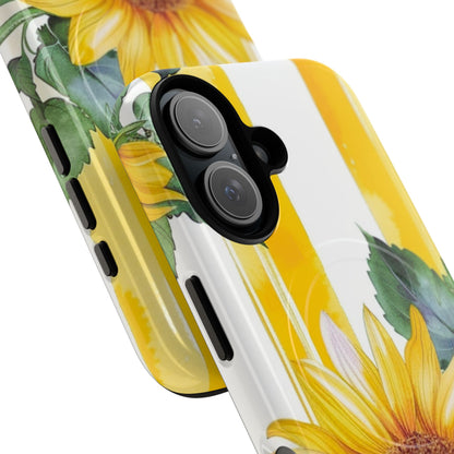 Sunflower Tough Magnetic Phone Case — Bright Floral Protective Cover
