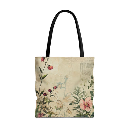 Vintage Floral Tote Bag — Botanical Garden Print AOP