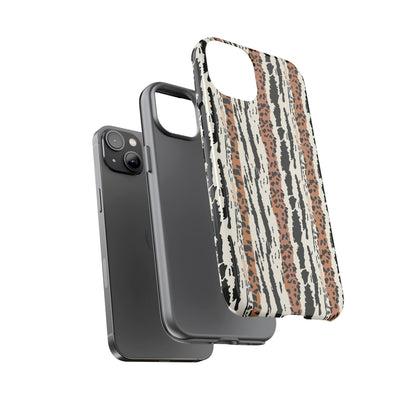 Animal Stripe Phone Case — Leopard & Zebra Pattern Tough Protective Cover,Africa Pattern .