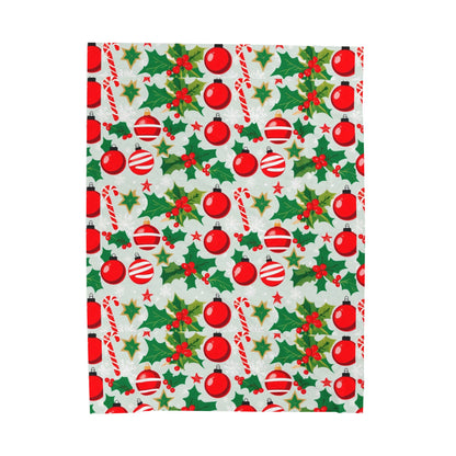 Cozy Christmas Velveteen Plush Blanket | Holiday Decor, Gift for Her, Winter Warmth, Seasonal Home Accent, Soft Throw