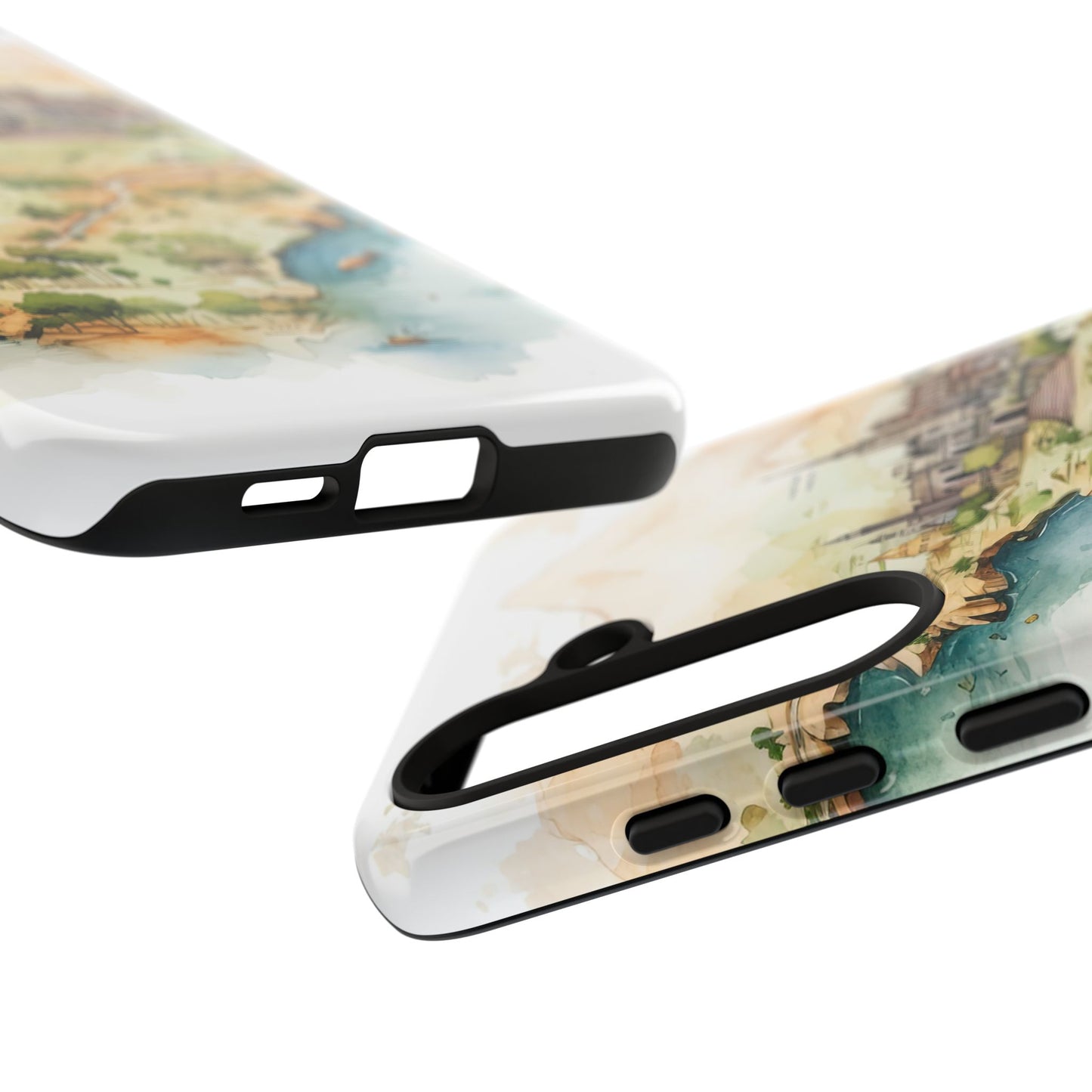 Hard Phone Case — Watercolor Fantasy Map Castle Design