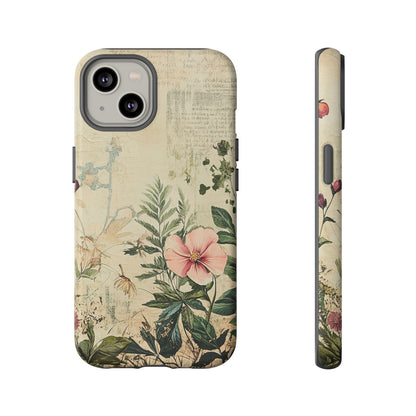 Floral Vintage Tough Case – Botanical Protective Phone Cover,Plants Lovers