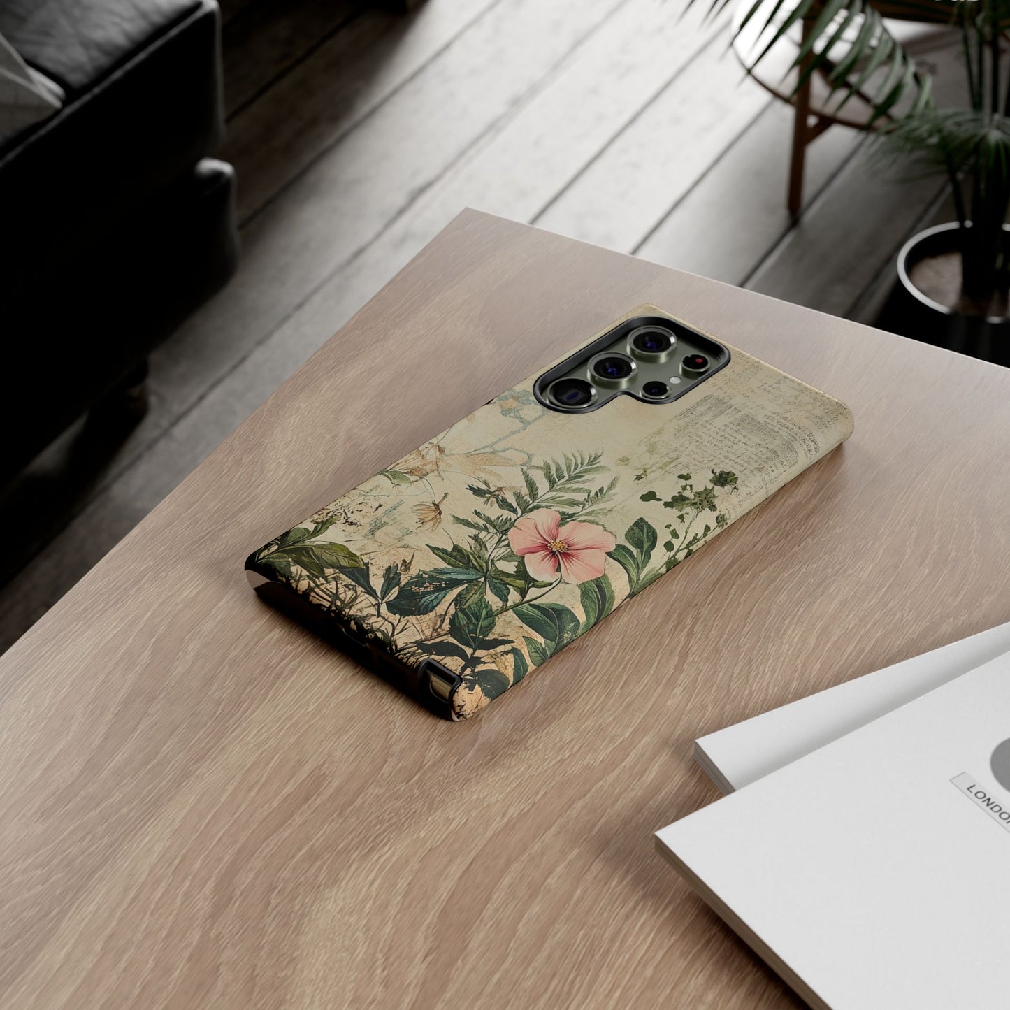 Floral Vintage Tough Case – Botanical Protective Phone Cover,Plants Lovers