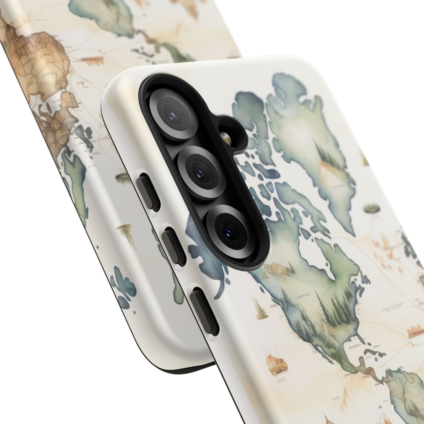Hard Phone Case — Watercolor Fantasy Map Castle Design