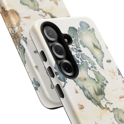 Hard Phone Case — Watercolor Fantasy Map Castle Design