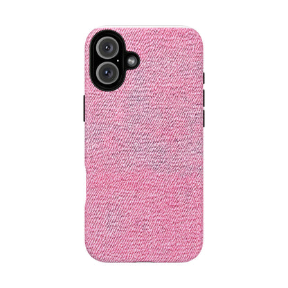 Pink Textured Tough Magnetic Phone Case — Durable Magnetic Snap-On iPhone Cover