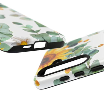 Sunflower & Eucalyptus Tough Phone Case — Protective Floral iPhone Case