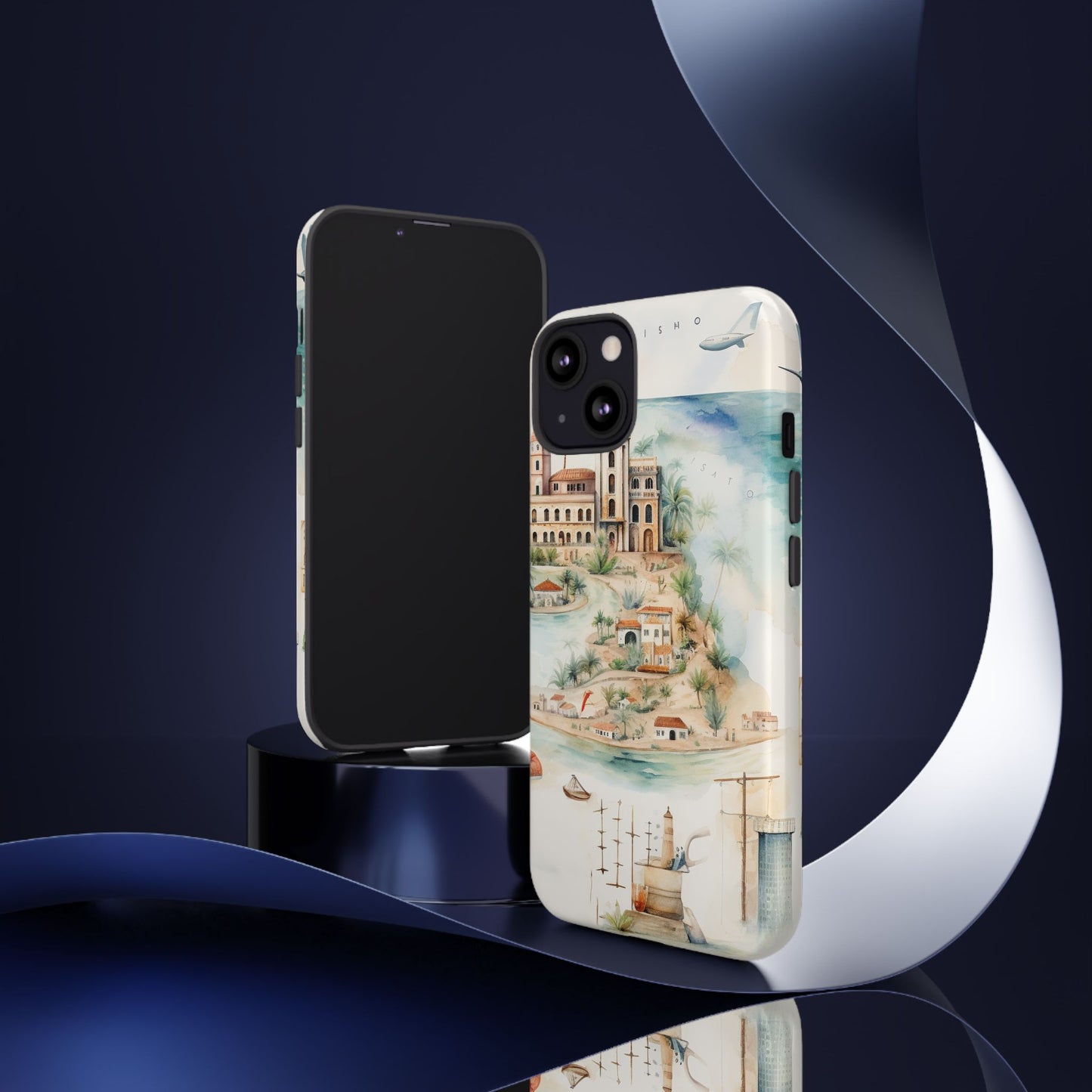 Hard Phone Case — Watercolor Fantasy Map Castle Design