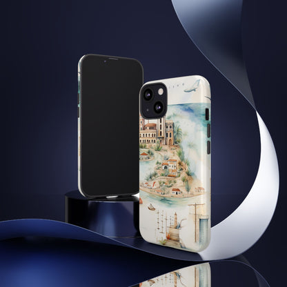 Hard Phone Case — Watercolor Fantasy Map Castle Design