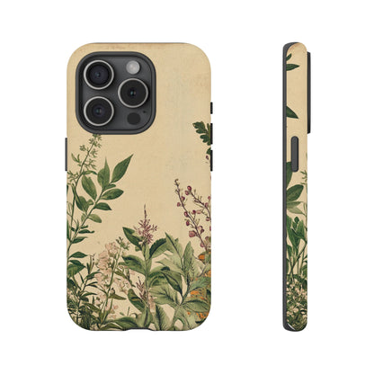 Floral Vintage Tough Case – Botanical Protective Phone Cover,Plants Lovers