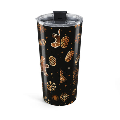 Christmas Holiday Tumbler 20oz – Festive Gingerbread & Tree Design