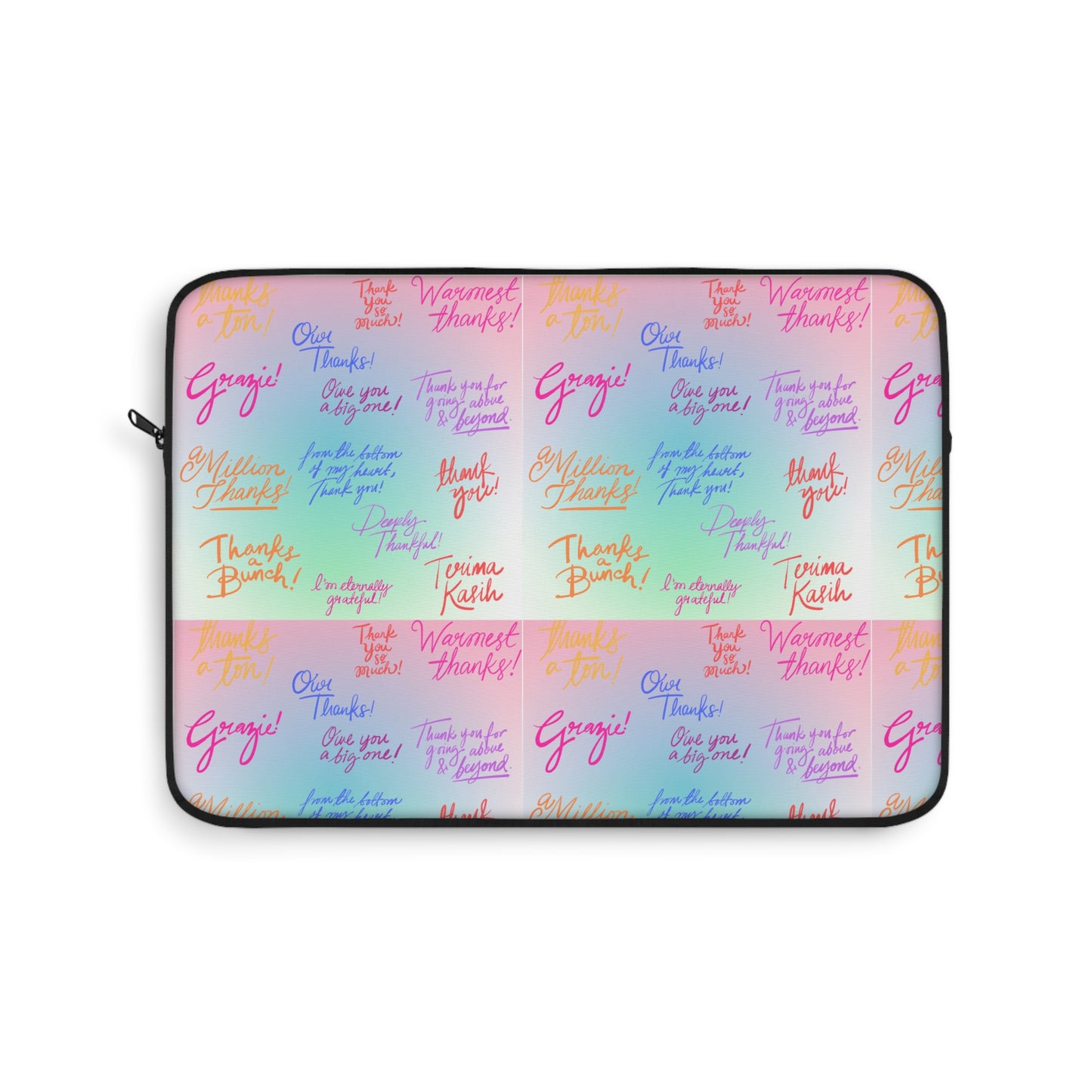 Colorful Laptop Sleeve with Positive Affirmations, Inspirational Tech Bag for Students,