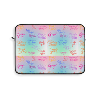 Colorful Laptop Sleeve with Positive Affirmations, Inspirational Tech Bag for Students,