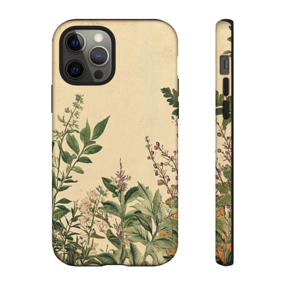Floral Vintage Tough Case – Botanical Protective Phone Cover,Plants Lovers